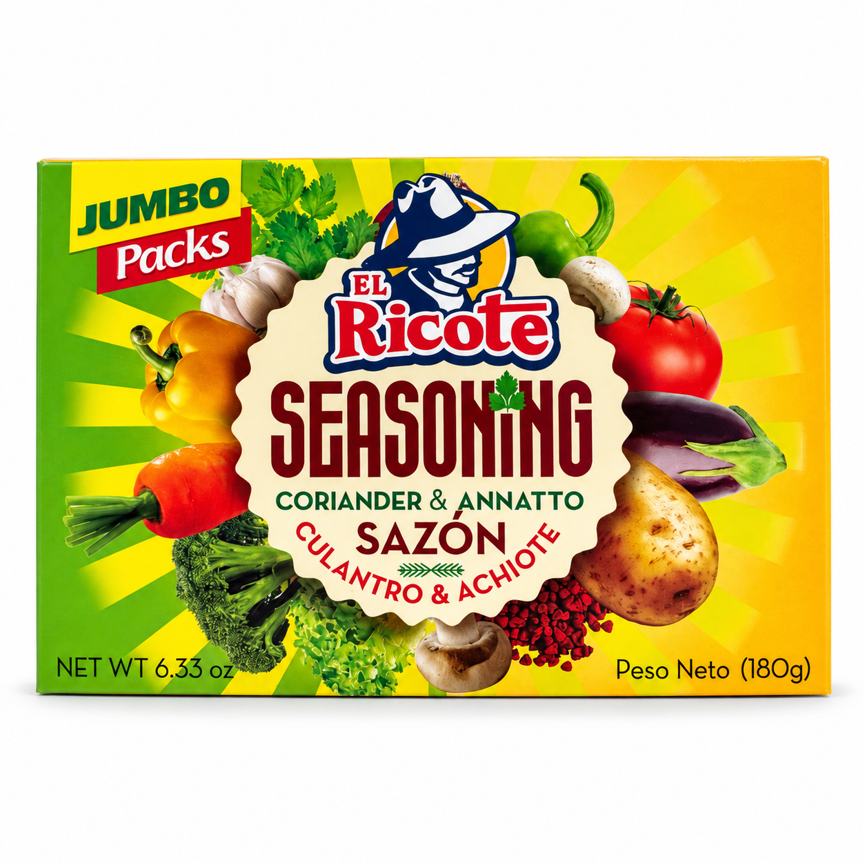 Sazón El Ricote con Culantro y Achiote – 36 sobres (180 g)